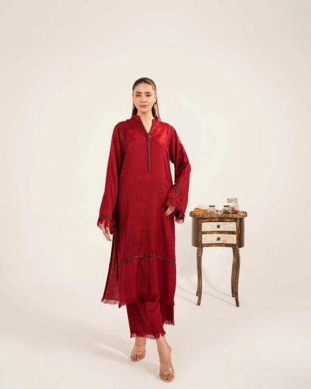 Red ♥️ 3-piece Stitched outfit