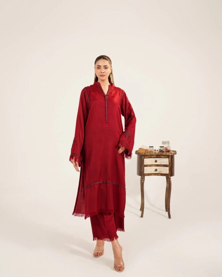 Red ♥️ 3-piece Stitched outfit