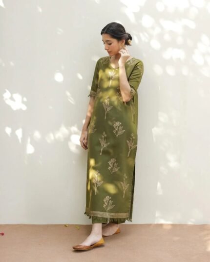 Olive Green Lawn 2-piece